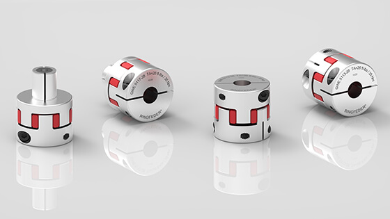 Elastomer Jaw Couplings type GWE 5117 with expanding mandrel for hollow shaft connections (left) and type GWE 5113 | RINGFEDER®