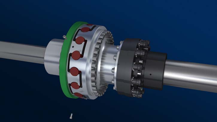 Elastomer Jaw Coupling RINGFEDER® TNB BHDD with Safety Coupling RINGFEDER® TNT 2420